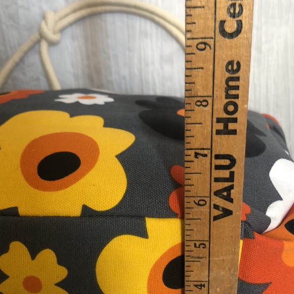 FARMHOUSE IS MY STYLE large canvas floral tote bag gray w/orange yellow NWOT - Picture 15 of 15